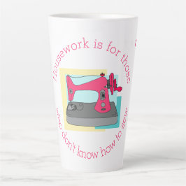 家事ユーモアヴィンテージ裁縫機械のパーソナライズ カフェラテマグ