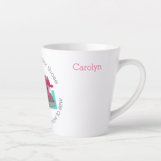 家事 – ヴィンテージ裁縫機械 – パーソナライズされた カフェラテマグ (右)