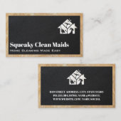 家保のロゴ |レザー |木製トリム 名刺 (正面/裏面)