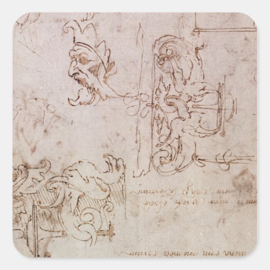 家具と装飾のスケッチデザイン スクエアシール (正面)