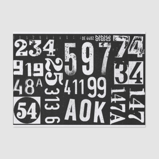 家具のデコページとコラージュの番号紙 薄葉紙 (正面)