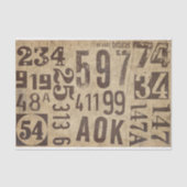 家具のデコレーションまたはコラージュのヴィンテージ番号 薄葉紙 (正面)