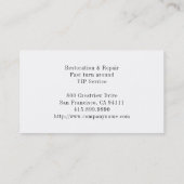 家具の修理と復元の名刺 名刺 (裏面)