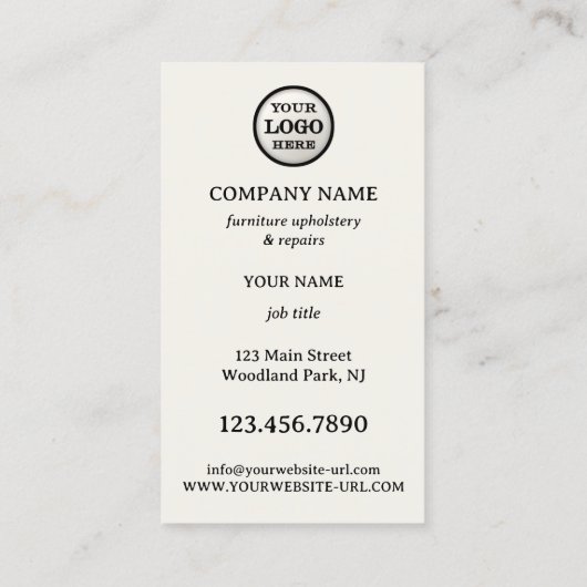 家具の家具と修理の名刺 名刺 (裏面)