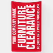 家具の整理ビジネス表記の旗 横断幕 (縦)