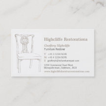 家具の旧式な椅子の復帰の名刺