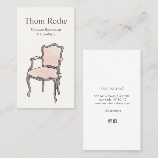 家具の精製と室内装飾 コーリングカード (正面/裏面)