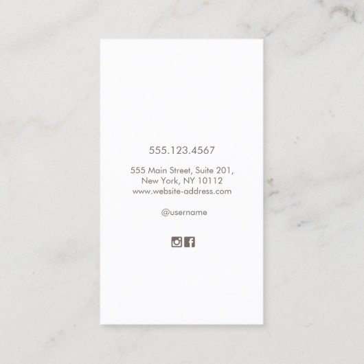 家具の精製と室内装飾 コーリングカード (裏面)