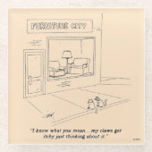 家具を引き裂いている猫 ガラスコースター (正面)