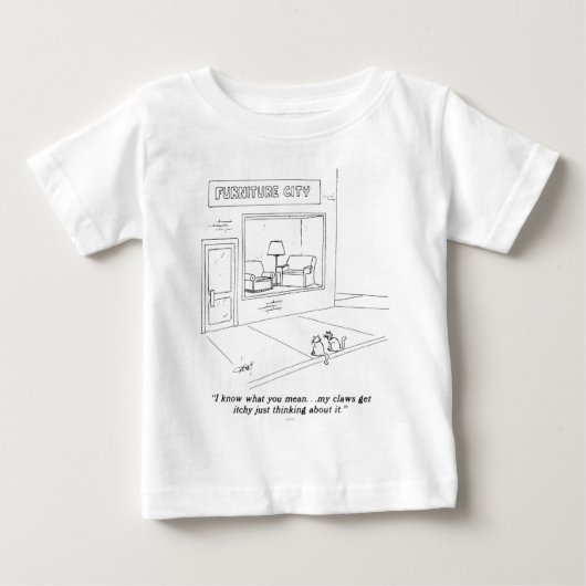 家具を引き裂いている猫 ベビーTシャツ (正面)