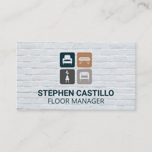 家具アイコン |レンガの壁 名刺 (正面)