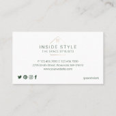 家具デコールホームスタイリッシュステージンググリーン&金ゴールド 名刺 (裏面)