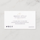 家具デコールホームスタイリッシュステージングピンク&バイオレット 名刺 (裏面)