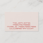 家具デザイナチェアルームデコールリビングホーム 名刺 (裏面)