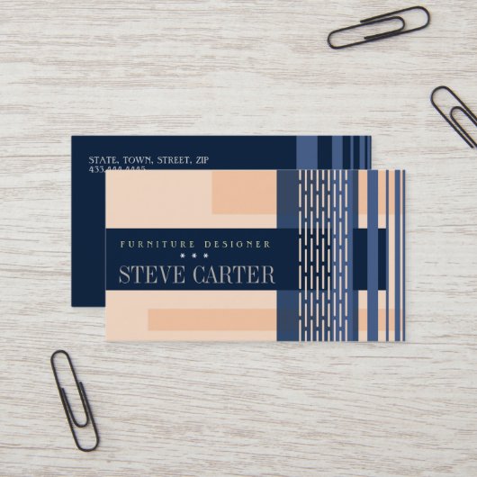 家具デザイナーインテリアデコーウッドワーカーカード 名刺 (正面/裏面インサイチュ)