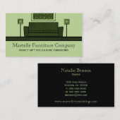 家具ファンキー名刺、オリーブグリーン 名刺 (正面/裏面)