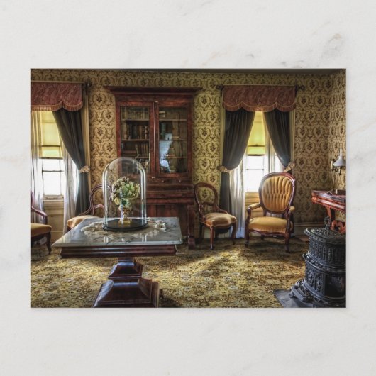 家具付ビクトリアンきリビングルーム ポストカード (正面)