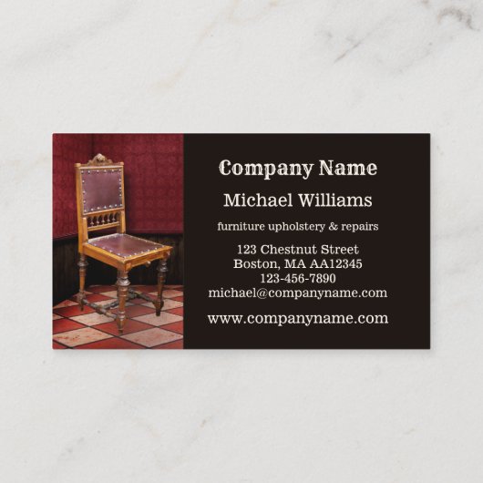 家具修理および室内装飾の名刺 名刺 (裏面)