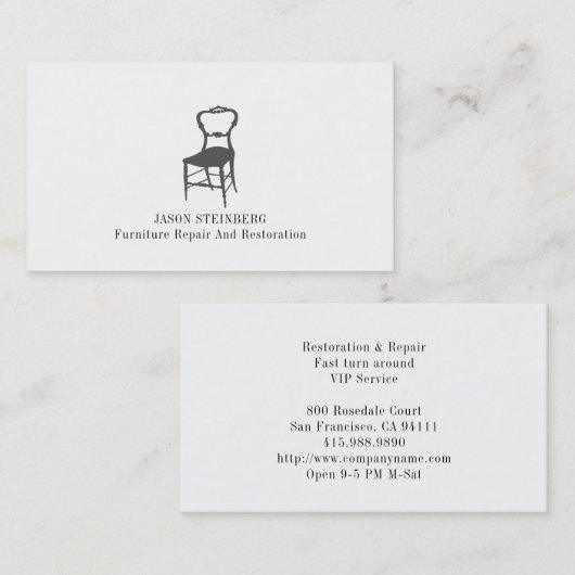 家具修理・復元ビジネスカード 名刺 (正面/裏面)