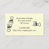 家具及びアンティークの修理及び復旧 名刺 (裏面)