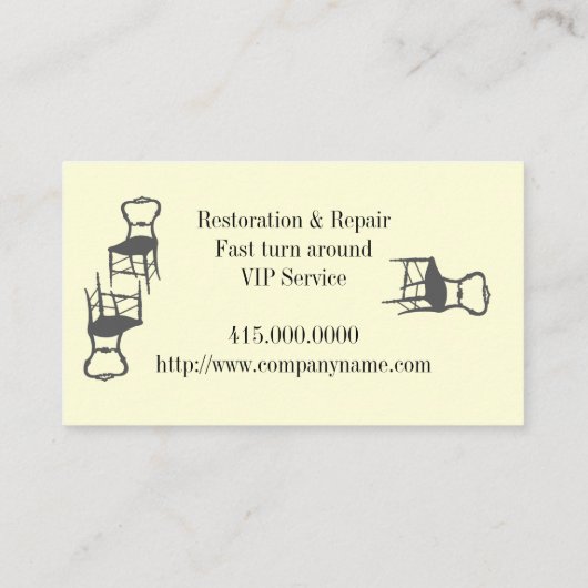 家具及びアンティークの修理及び復旧 名刺 (裏面)