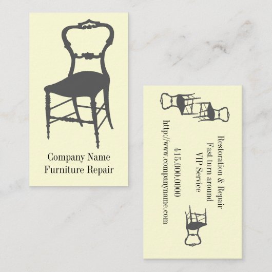 家具及びアンティークの修理及び復旧 名刺 (正面/裏面)