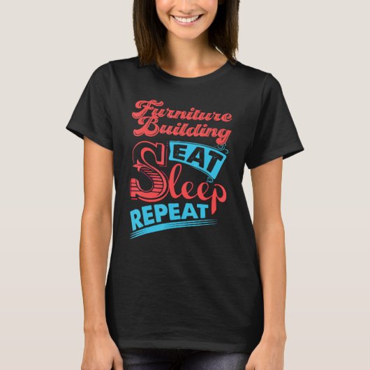 家具建物家具食べ建物スリープR Tシャツ (正面)