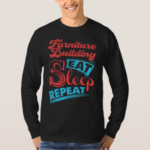家具建物家具食べ建物スリープR Tシャツ