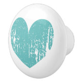 家具用素朴ターコイズハートセラミックノブ セラミックノブ (右)