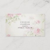 家具色彩の鮮やか花飾り椅子ピンクのバラ 名刺 (裏面)
