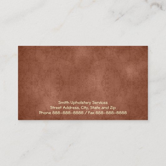 家具製造販売業のUpholstererの革名刺 名刺 (裏面)