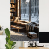 家具、木製の居心地の良い北欧シンプルの木造 ポスター (ホームオフィス)