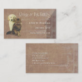 家及びペット着席犬及び猫 名刺 (正面/裏面)