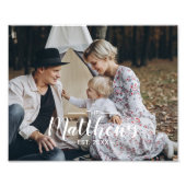 家名と設立年によるカスタム写真 フォトプリント            (正面)