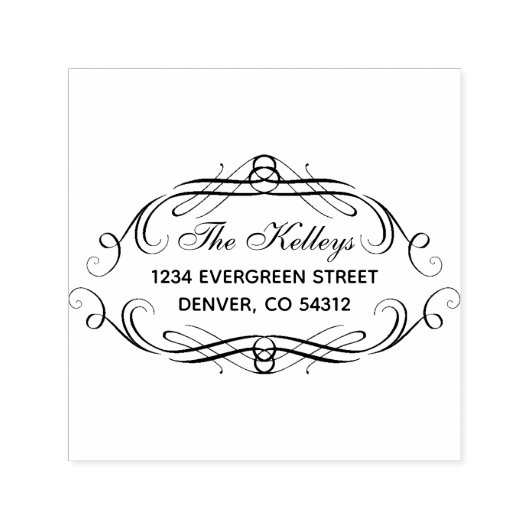 家名の花形お客様独自の名前 セルフインキングスタンプ (デザイン)