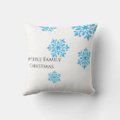 家名の輝モダンく青降る雪片 クッション (裏面)