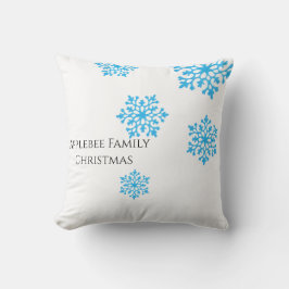 家名の輝モダンく青降る雪片 クッション