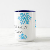 家名の輝モダンく青降る雪片 マグカップ (中央)