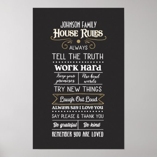 家名付きハウスルール白金ゴールド ポスター (正面)