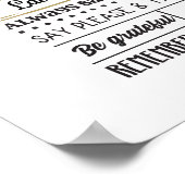 家名付きハウスルール黒金ゴールド ポスター (角)