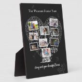 家名写真コラージュ |ファミリツリーハート フォトプラーク (側面)