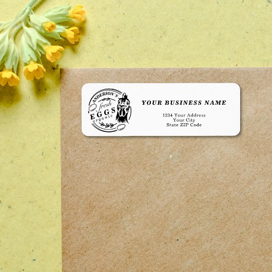 家名鶏卵ファームの装飾アドレス ラベル