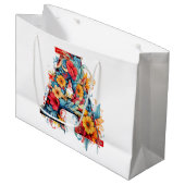 家宝をモノグラムする ラージペーパーバッグ (正面アングル)