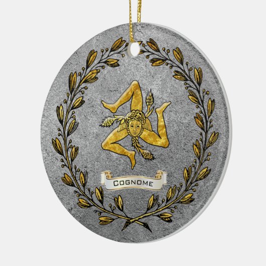 家宝シシリアのTrinacriaは個人化なります セラミックオーナメント (左)