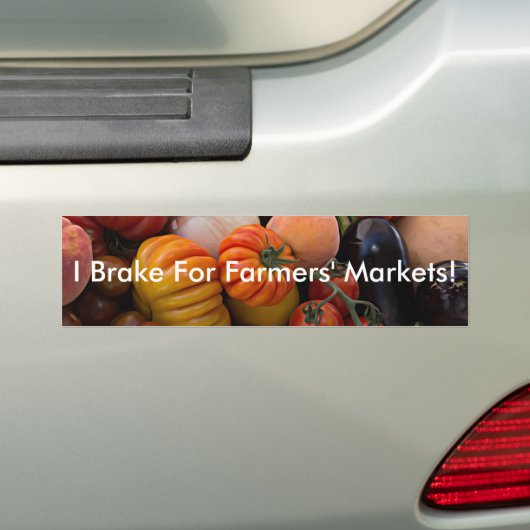 家宝トマトIブレーキ農家市場 バンパーステッカー (車上)