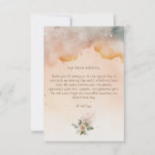 家宝ヴィンテージアイボリーバラ水の色結婚の サンキューカード (裏面)