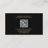 家実在写真つき不動産，金ゴールドアクセント， QRコード 名刺 (裏面)