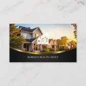 家実在写真つき不動産，金ゴールドアクセント， QRコード 名刺 (正面)