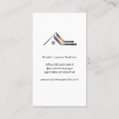 家実在前に立つ不動産モダン代理 名刺 (裏面)