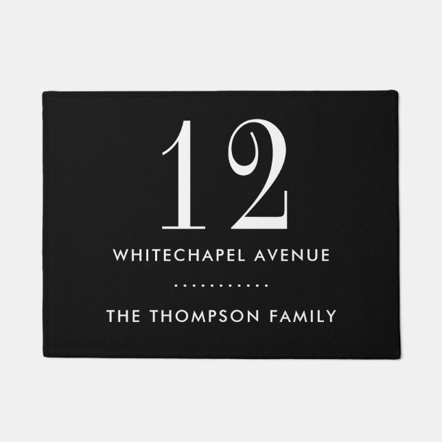 家屋番号住所ファミリ名 ドアマット (正面)